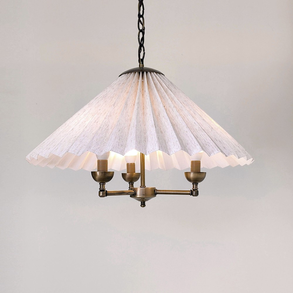 Pleated Perfection – Antik Gotik Zincirli Zamansız Pileli Avize (60 cm)